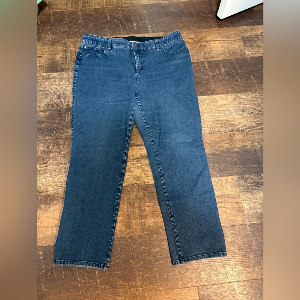Chico's Straight Leg Jeans in Dark Blue Wash